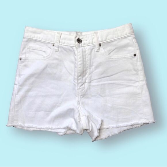 Uniqlo White Denim Cut Off Jean Shorts Womens Size 25 Small 28” - Picture 1 of 6